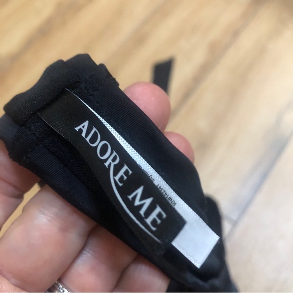 Adore Me Women's Size M Black Strappy Bikini Bottom EUC. - Picture 3 of 6